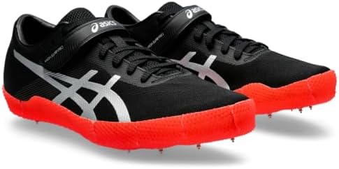 ASICS Tênis de atletismo unissex HIGH Jump PRO 3 (R), Preto/prata
